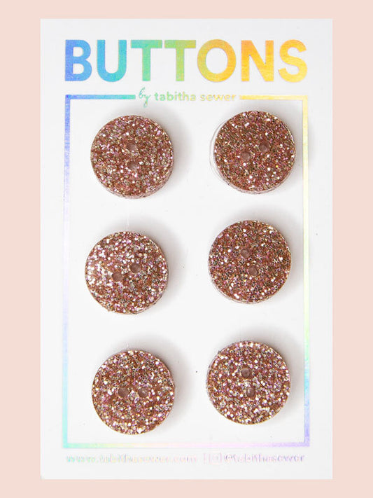 Rose Gold Sparkle Buttons (0.59 inch)