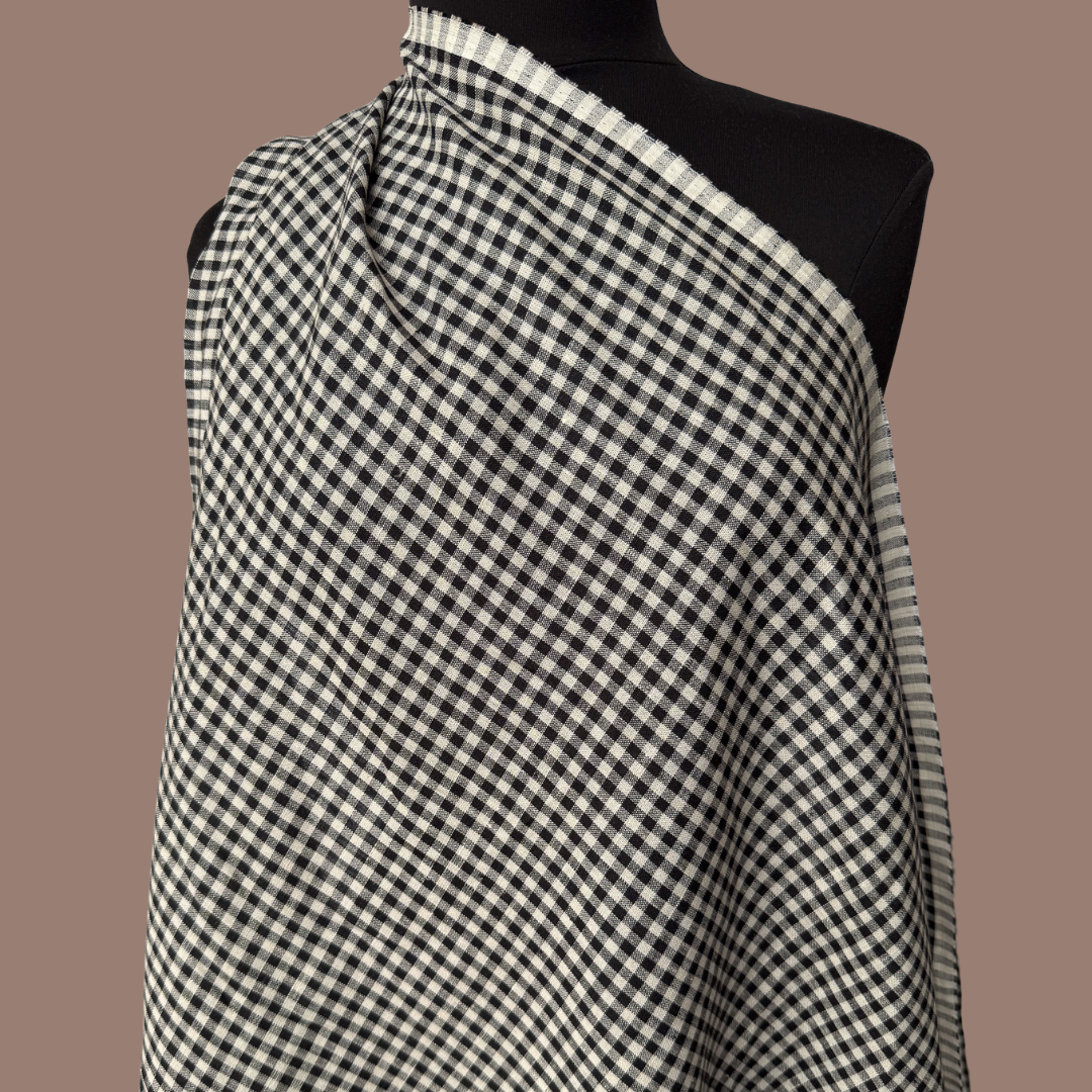 Small Gingham Linen - Black