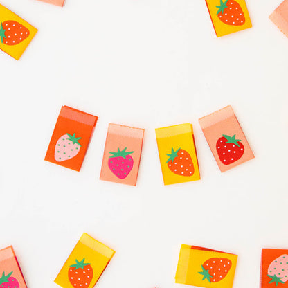 Strawberry Woven Labels