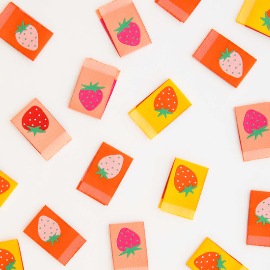 Strawberry Woven Labels