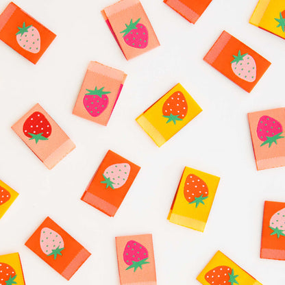 Strawberry Woven Labels