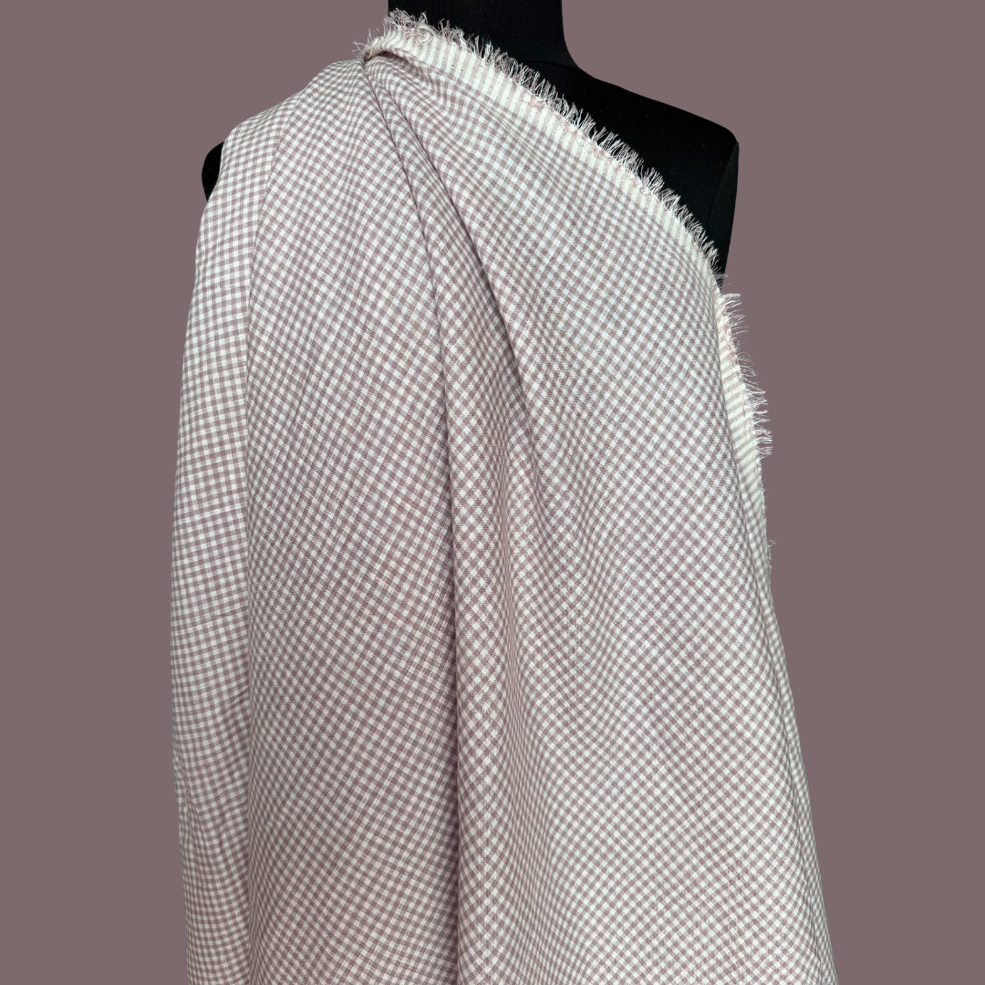 Linen Mini Gingham - Brown Sugar