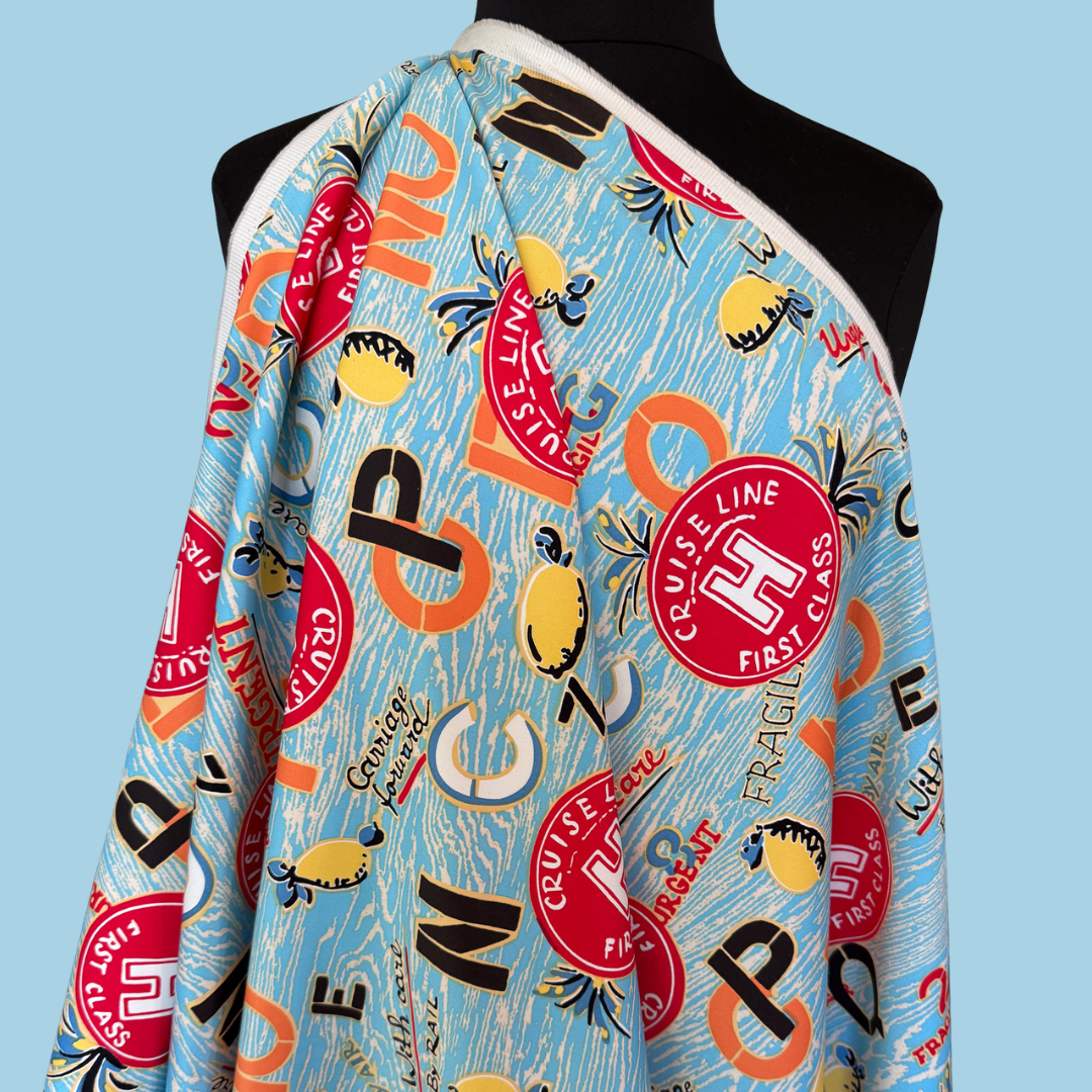 Bon Voyage - Stretch Cotton Sateen - Deadstock