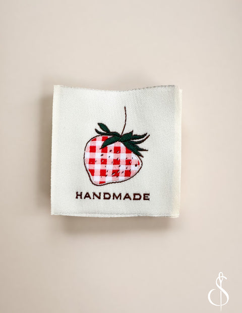 Red Gingham Strawberry Labels